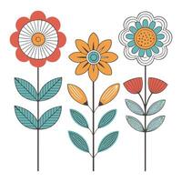 Array of vibrant flowers against a white background An symbol of a flower vector