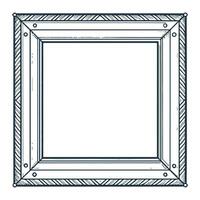 An illustration in art form of a mirrored picture frame. vector