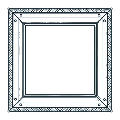 An illustration in art form of a mirrored picture frame.