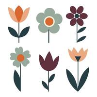 Flat illustration of spring flowers on a white background vector