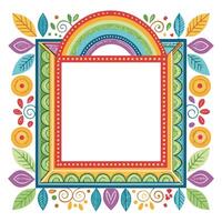 Flower Square Frame Background for Summer vector
