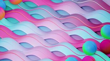 colorful abstract Satisfying loopable 3d animation of elegant balls illusion conception video
