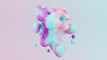 pastel colors meta balls morphing 3D blobs seamless loop video