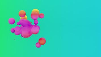 abstract gradient 3d vivid colorful meta balls morphing blobs loop with copy space for text video