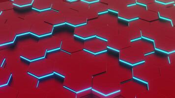 red and blue 3d Abstract 3d hexagons honeycomb background video