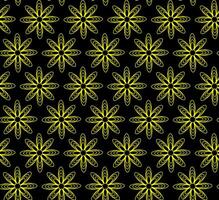Seamless texture in the form of an original golden floral pattern on a black background vector