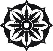 Geometric mandala symmetrical floral design. vector