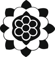 Black and white design floral motif geometric pattern. vector