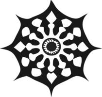 Black and white geometric symbol mandala like design. vector