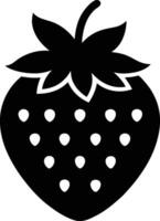 Stylized strawberry icon black and white minimalist design. vector