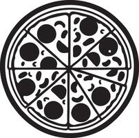 Pizza icon top view and circular design. vector