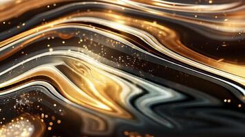 Black golds mesmerizing movement and intricate textures, offering a stunning visual experience that highlights both artistry and sophistication. Flowing shiny golden texture video