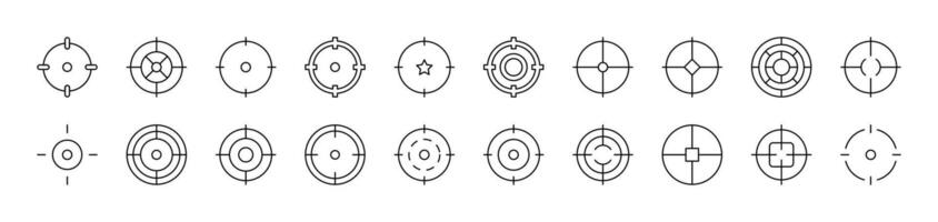 Target Outline Simple Linear Image Collection. Editable Stroke. Suitable for Web Sites, Books, Cards, Apps vector
