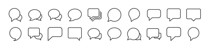 Speech Bubble Line Icon Bundle. Editable Stroke. Minimalistic Linear Pictogram for Design of Cards, Apps, Banners, Posts vector