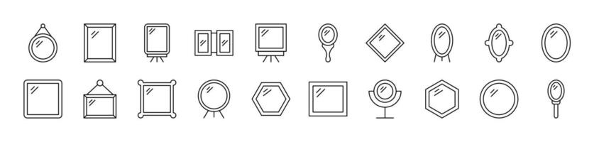 Mirror Pack of Thin Icons. Editable Stroke. Suitable for Web Sites, Books, Cards, Apps vector