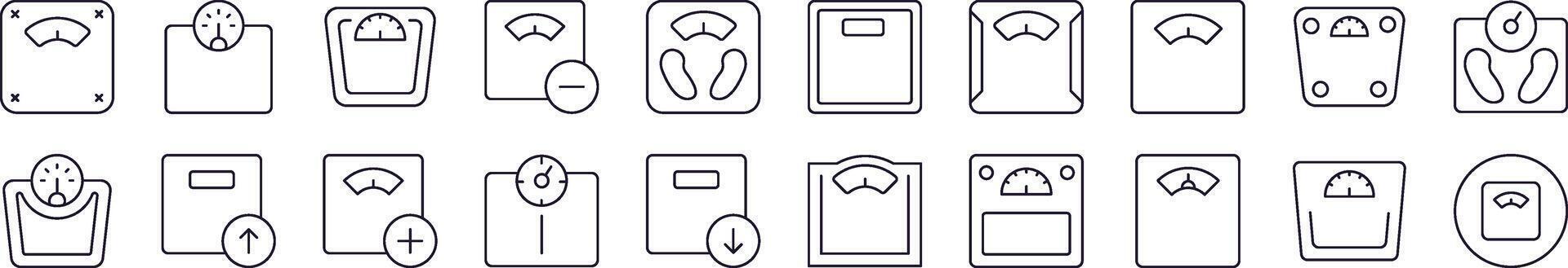 piso escala línea icono manojo. editable ataque. minimalista lineal pictograma para diseño de tarjetas, aplicaciones, pancartas, publicaciones vector