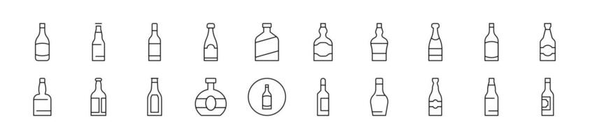 Bottle Related Line Icons for Web Sites, Books, Cards, Apps. Editable Stroke. Suitable for Web Sites, Books, Cards, Apps vector
