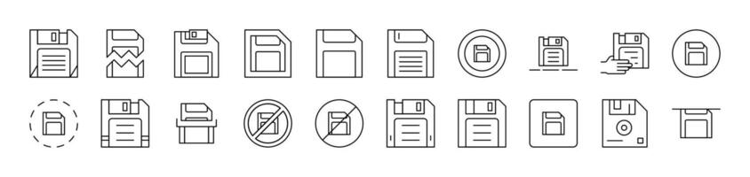 MicroSD Memory Card Thin Icons Collection. Editable Stroke. Suitable for Web Sites, Books, Cards, Apps vector