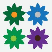 set of flowers design vector
