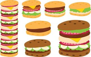 Set of hamburger vector