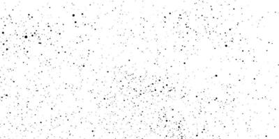 Dusty textured white background with gritty halftone dots, black spray paint splatters, ink stains, and realistic grunge overlays for a retro look vector