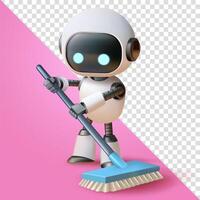 Robot mopping the floor, 3d. Suitable for technology, household and design elements vector