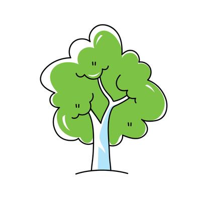 Tree icon. illustration in doodle style