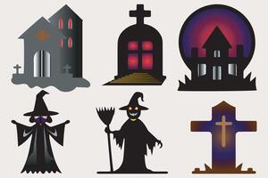 Halloween Day Elements- Icons, Patterns, and More vector