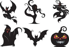 Halloween Fonts, Icons, and Graphics Set vector