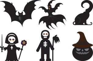 Modern Halloween Graphics Bundle. Halloween day festival elements. vector