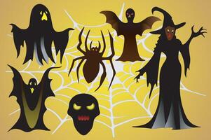Fright Night Design Elements Collection vector