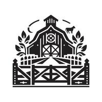 Farm Gate Silhouette Vectors Ideal for Rural Branding Projects
