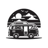 Custom Camper Van Silhouettes for Merchandise and Prints vector