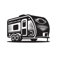 Trailer Silhouette Design Ideal for Travel, Adventure, and Exploration vector