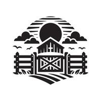 Custom Farm Gate Silhouette Vectors for Unique Art Projects