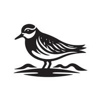 Plover Silhouettes Ideal for Environmental Campaigns and Graphics vector