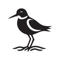 Elegant Plover Silhouettes Perfect for Coastal Branding Projects vector