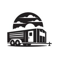 Trailer Silhouette Ideal for Commercial and Personal Vehicle Graphics vector