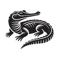 Exotic Wildlife Gharial Silhouette Illustrations for Custom Artwork vector