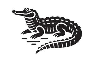 Creative Gharial Silhouette Vectors for Wildlife Photography Themes