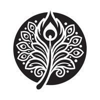 High-Resolution Peacock Feather Silhouette Illustrations for Professional Use vector