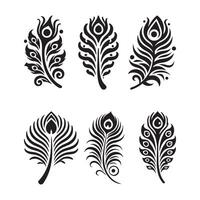 Download Peacock Feather Silhouette Illustrations for Web and Mobile Apps vector