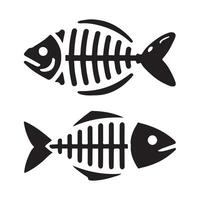 Fishbone Silhouette Illustrations for Nature and Wildlife Graphics vector