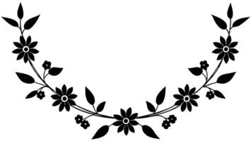 Free Minimalist Floral Garland Silhouette Illustration for Decoration vector