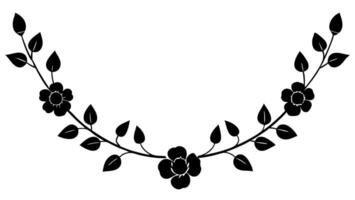 Simple Floral Garland Free Silhouette for Art and Design Projects vector