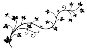 Free floral ending and underline silhouette designs for projects vector