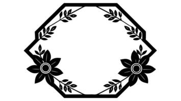 Free clean and simple floral ornament frame silhouette design vector