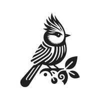 Creative Crested Tit Bird Silhouette for Social Media Graphics and Posts vector