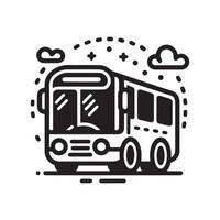 Stylized Shuttle Bus Silhouette Vectors for Trendy Graphic Projects