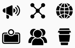 a set of icons that include a globe, a coffee cup, and a person vector